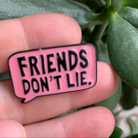 Jewelry - Brand new Stranger Things inspired “Friends Don’t Lie” speech bubble enamel pin